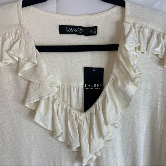 NWT Lauren Ralph Lauren Ruffle Trim Jersey Top, size XL - Picture 4 of 11